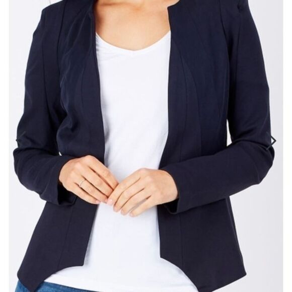 Wish Australian Navy Blue Viscose Pursuit open front Blazer Jacket size small - Picture 5 of 11
